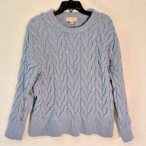 Philosophy Blue Cable Knit Sweater L women's Soft